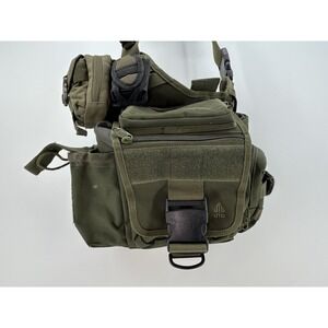 UTG Tactical Crossbody Shoulder Messenger Sling Bag Green MOLLE Range Pack Gear